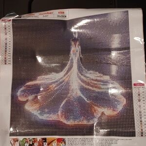 Colorful Woman In Illuminated Gown In The Ocean Diamond Painting Kit 30x30